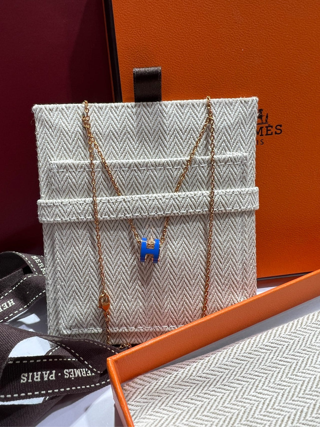 Hermes Blue Necklace