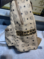 MCM Stark Visetos Canvas White Backpack Approx. 15.5 x 33.5 x 41.0 cm MMKAAVE09I8001