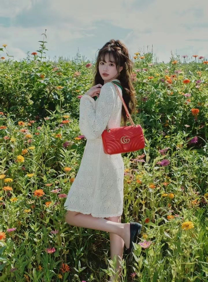 Gucci GGMarmont Collection Mini Shoulder Bag Red 446744AADPJ6207