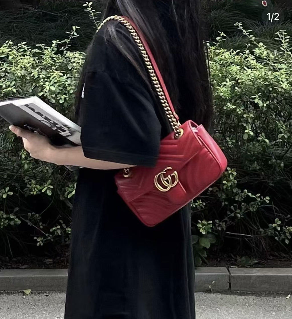 Gucci GGMarmont Collection Mini Shoulder Bag Red 446744AADPJ6207