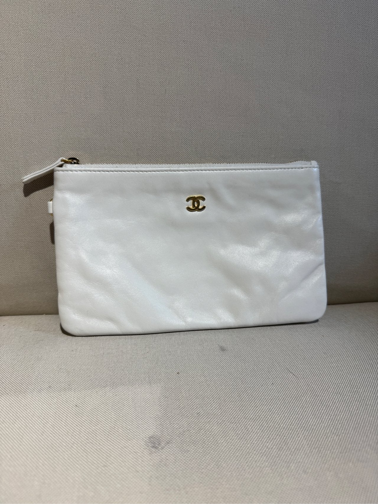 Chanel Classic Small Zipped Pouch Metal Gold AP4020B1058310601