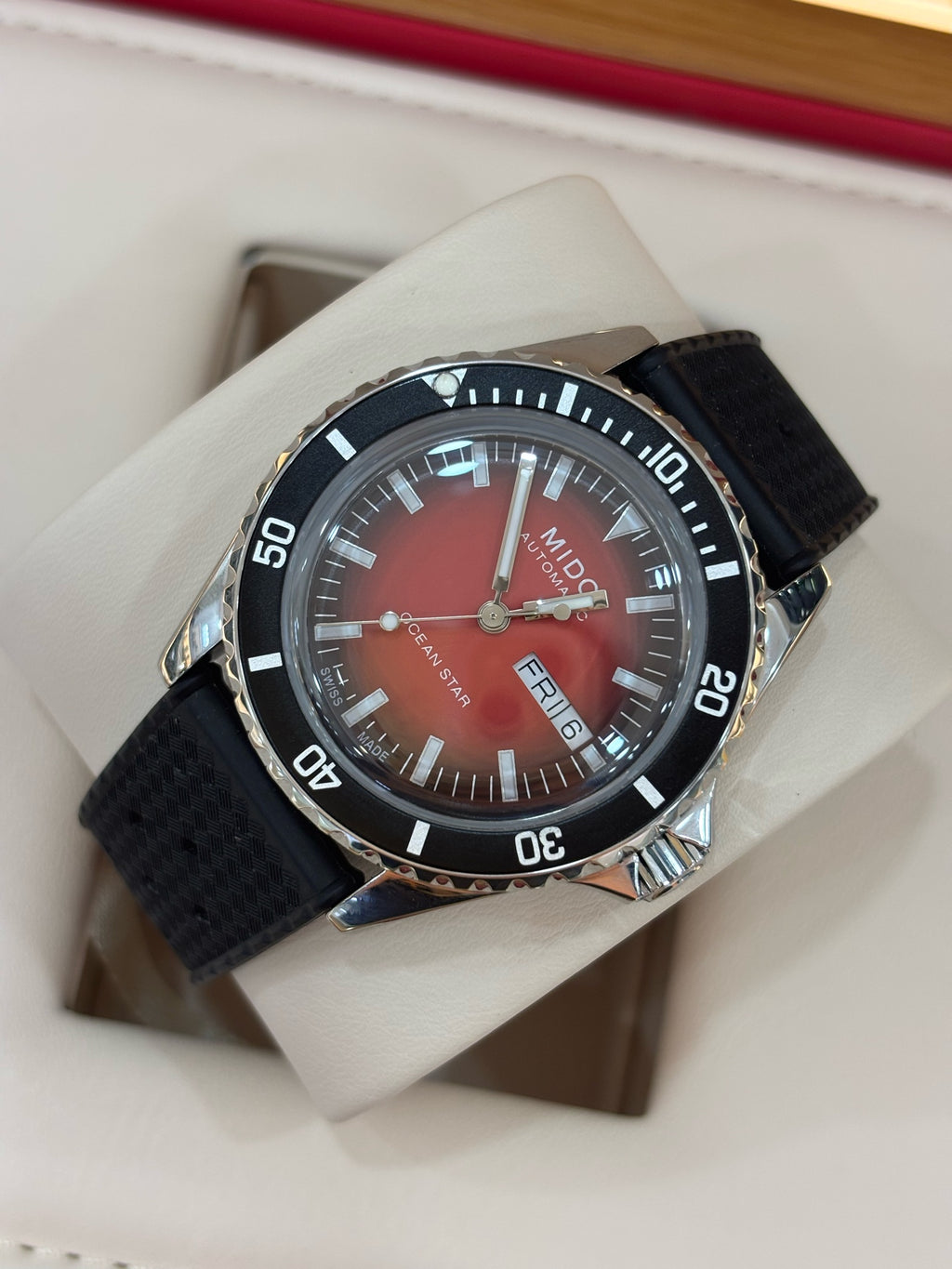 Mido Pioneer Red Automatic (self-winding) watch 40.5 millimeters M026.830.17.421.00