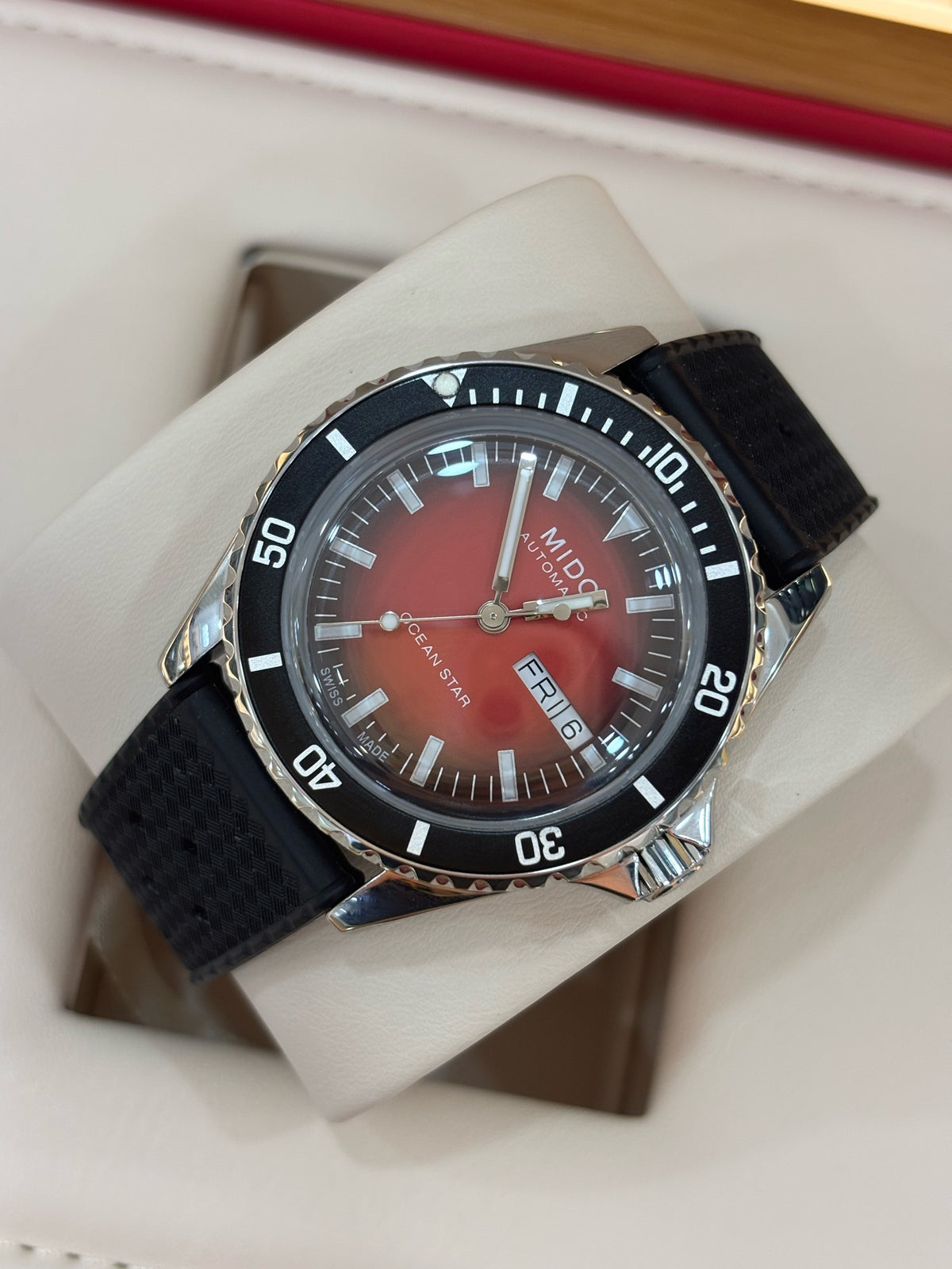 Mido Pioneer Red Automatic (self-winding) watch 40.5 millimeters M026.830.17.421.00