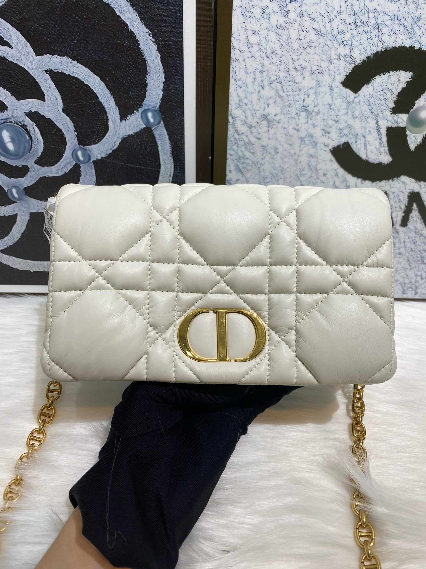 Dior Leather White Clutch S5135UNGX_M030