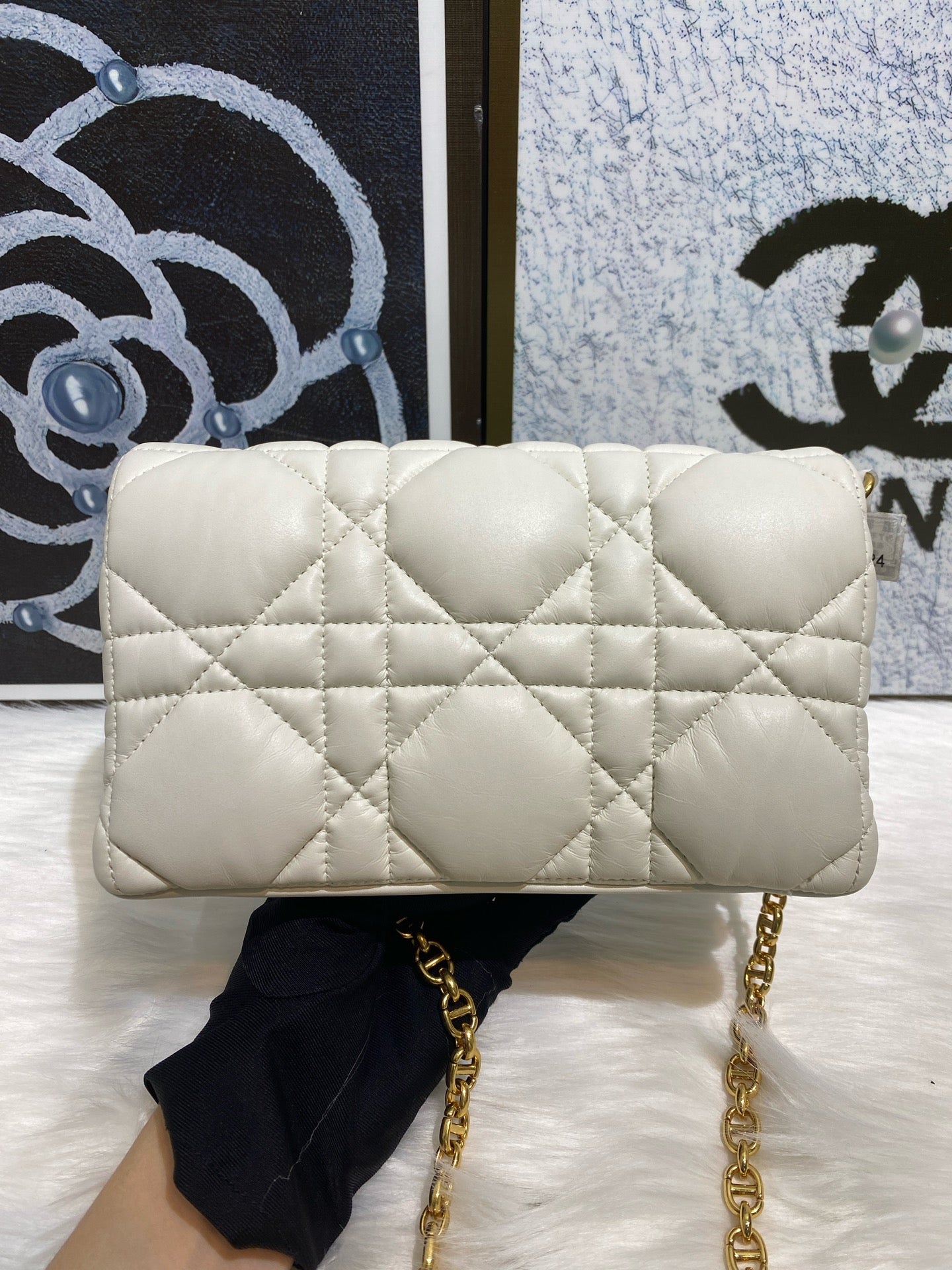 Dior Leather White Clutch S5135UNGX_M030
