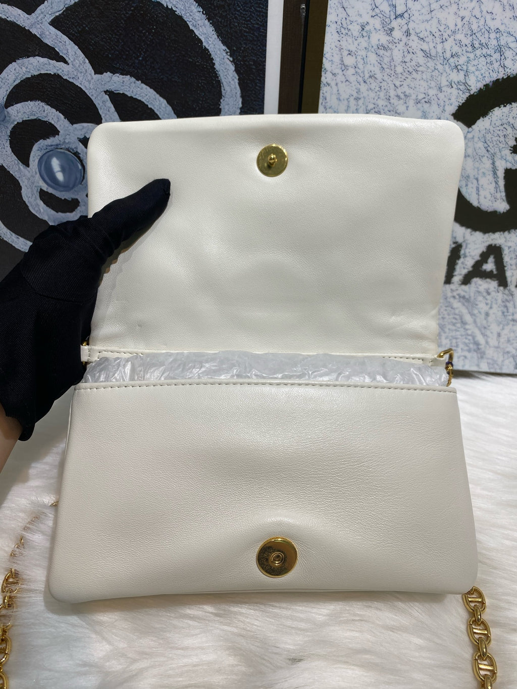 Dior Leather White Clutch S5135UNGX_M030
