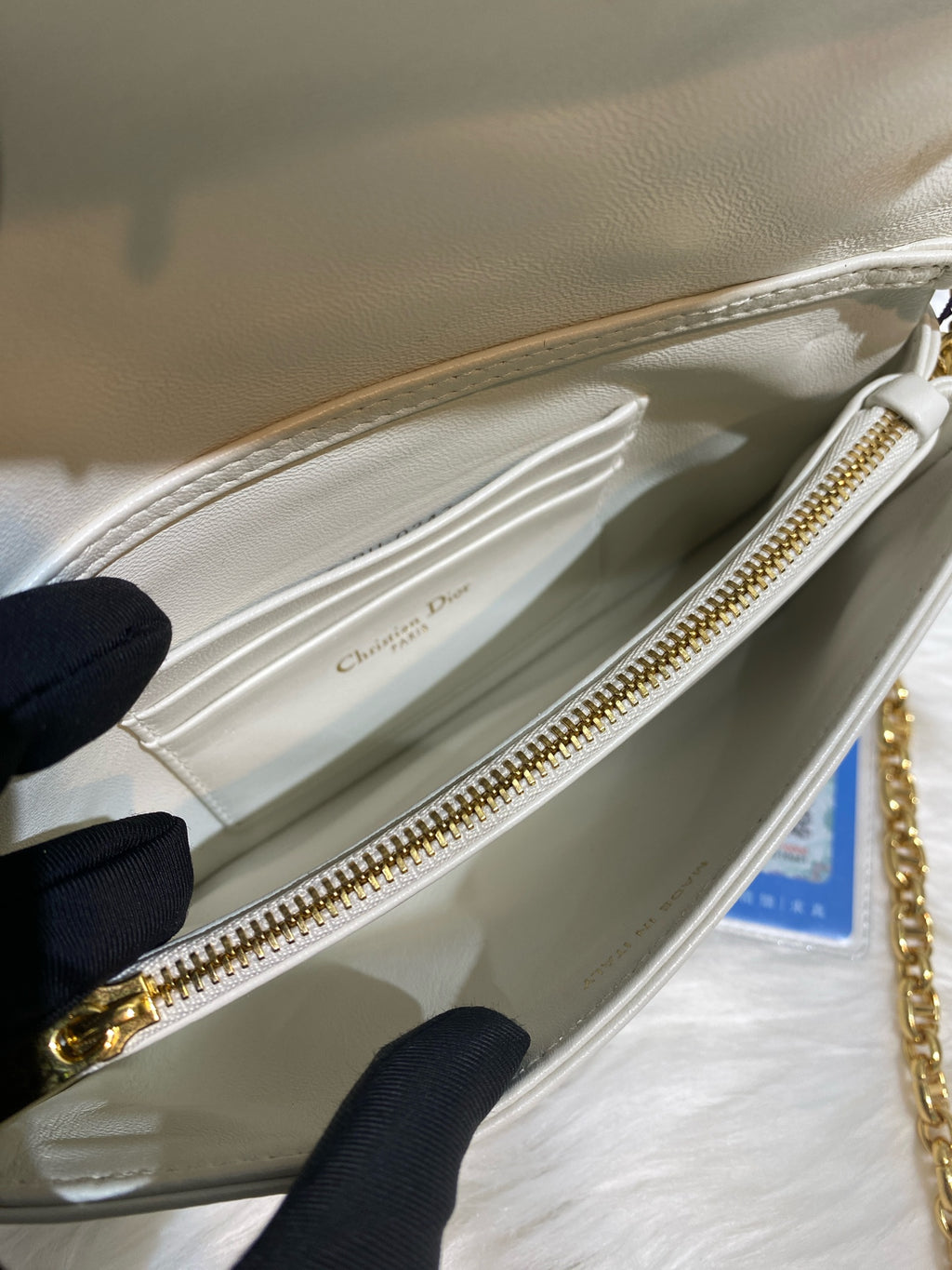 Dior Leather White Clutch S5135UNGX_M030