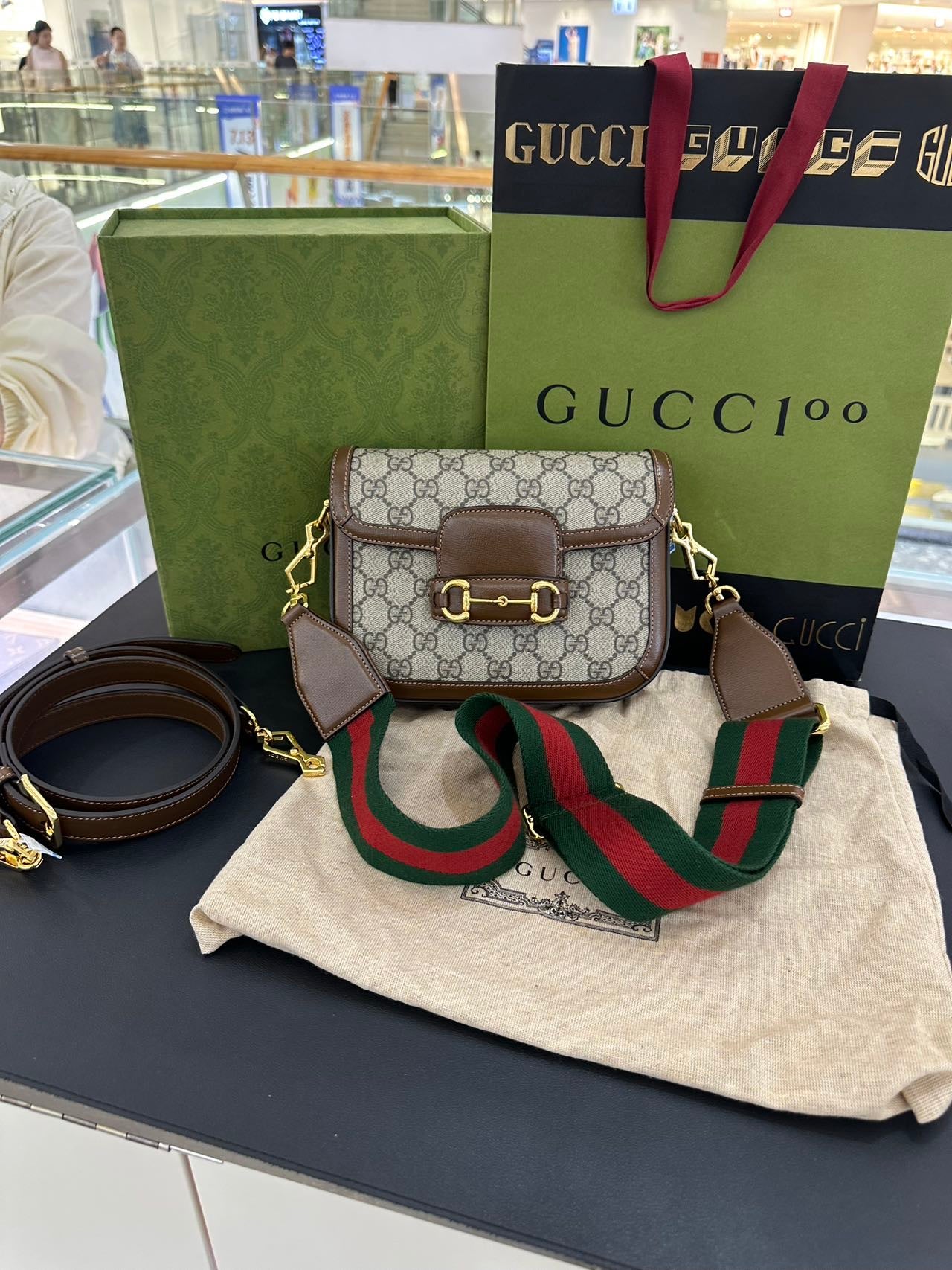 Gucci Gucci Horsebit 1955 Collection Canvas Beige 658574 HUHHG 8565
