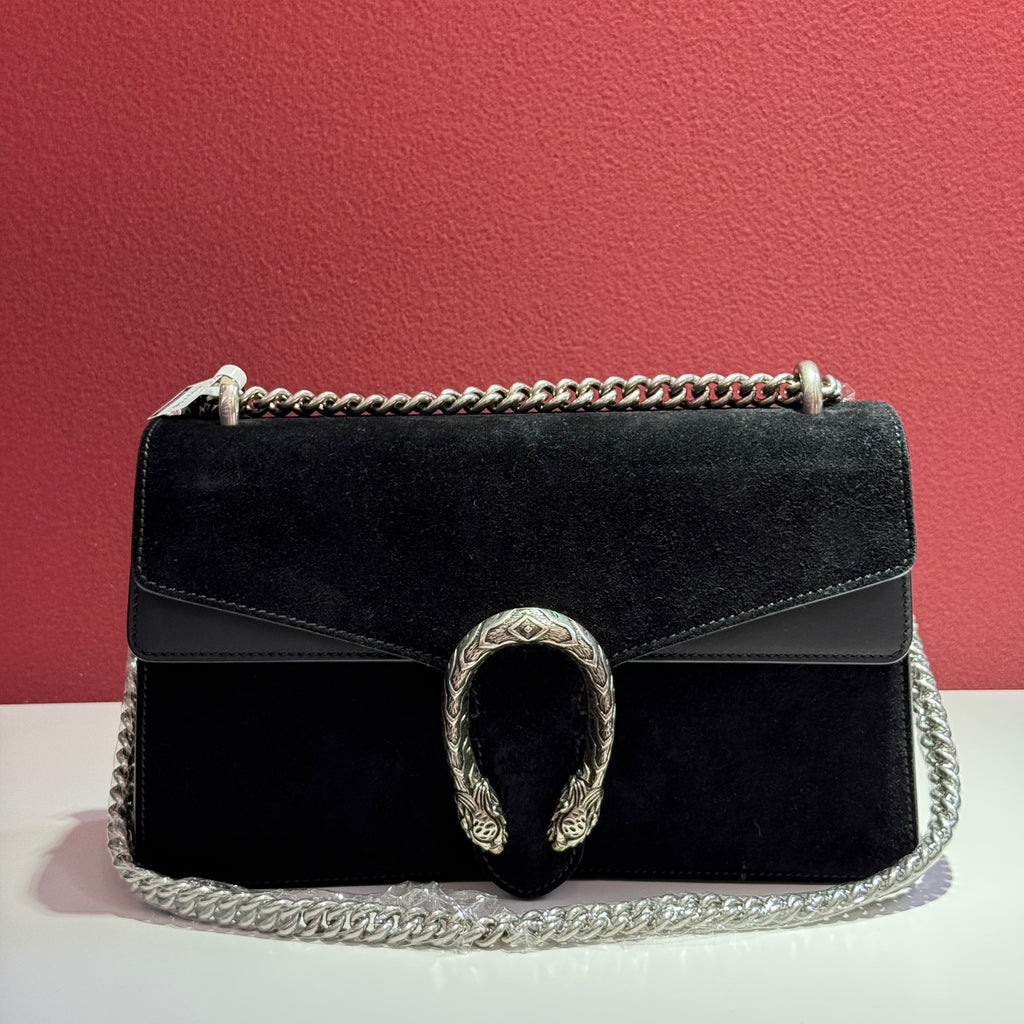 Gucci Dionysus Collection Small Shoulder Bag Alcantara Black Shoulder Bag 28x16x10.5