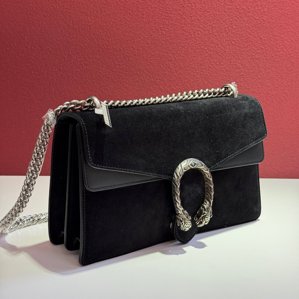 Gucci Dionysus Collection Small Shoulder Bag Alcantara Black Shoulder Bag 28x16x10.5