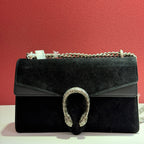 Gucci Dionysus Collection Small Shoulder Bag Alcantara Black Shoulder Bag 28x16x10.5