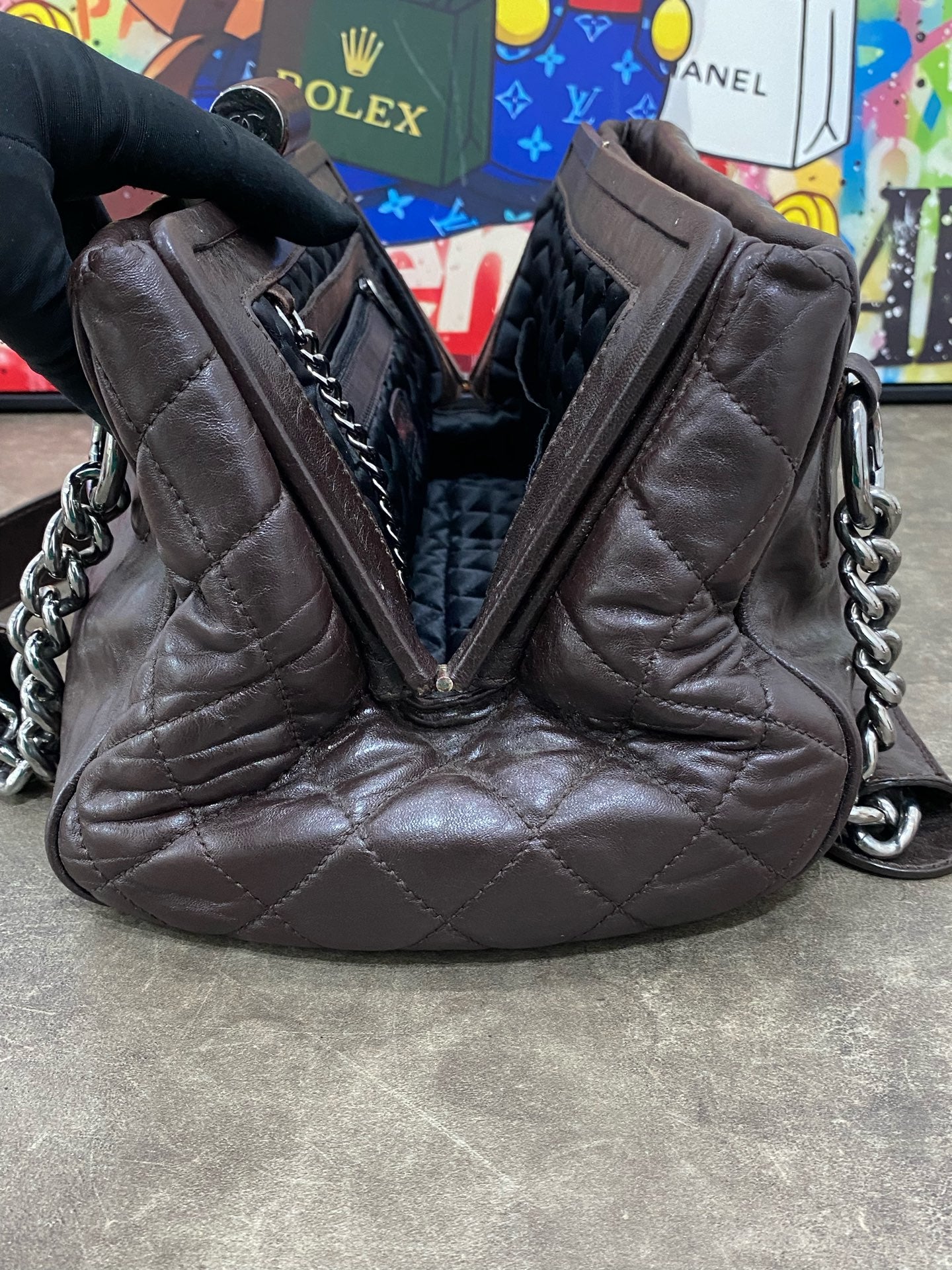 Chanel Leather Brown Satchel