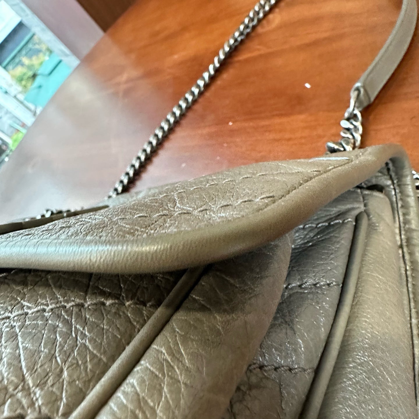 Saint laurent NIKI series handbags Leather Gray 4988940EN041202