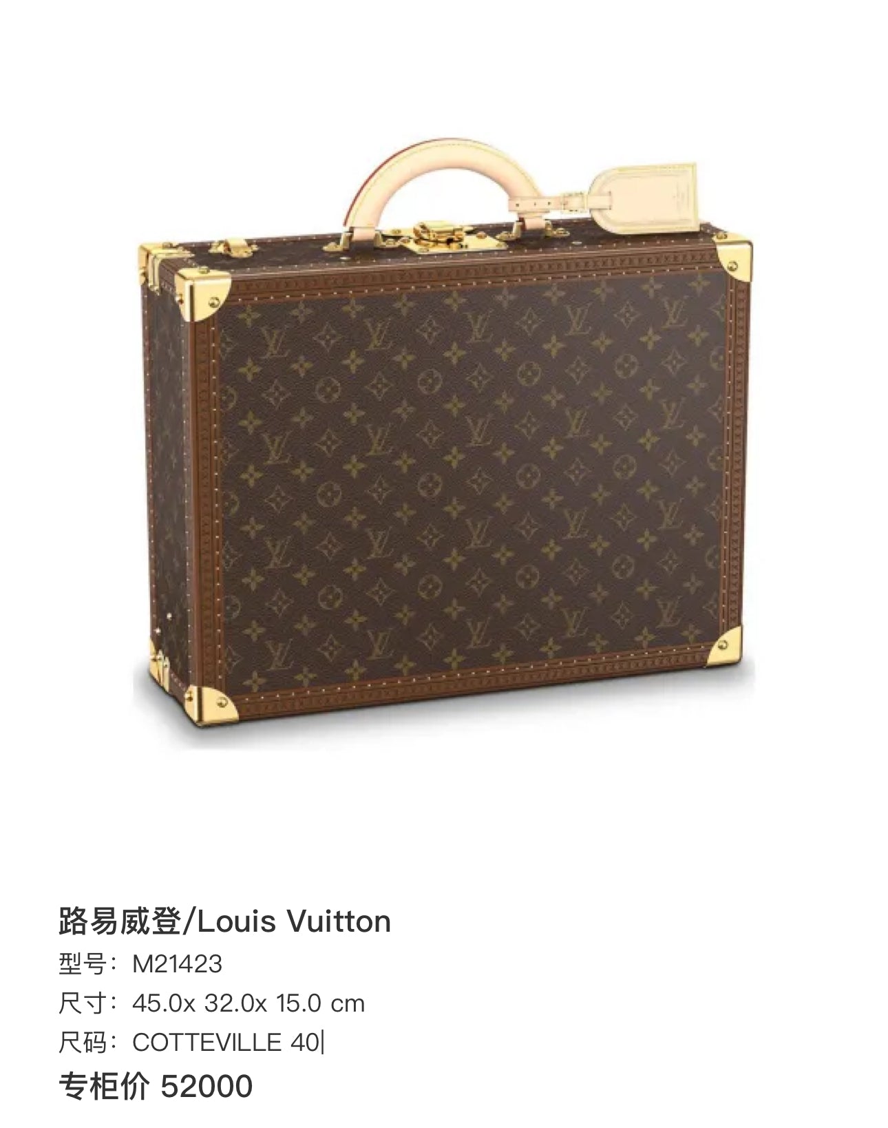 Louis Vuitton 45.0x 32.0x 15.0 cm M21423