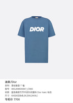 Dior Loose-fit T-shirt Cotton Blue XXS|XS|S|M|L|XL|XXL|XXXL| 483J696D0847_C580