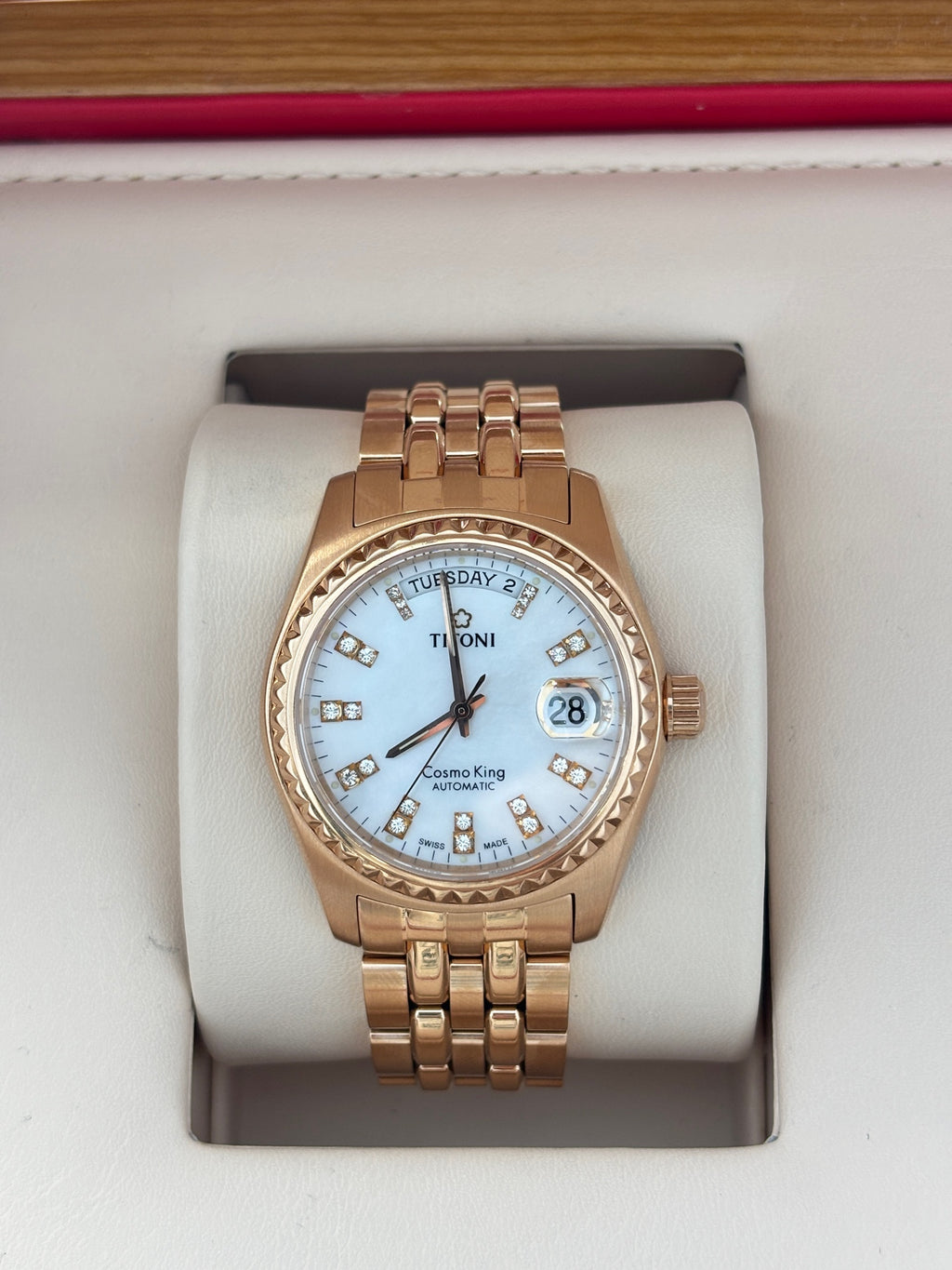 Longines White Automatic (self-winding) watch