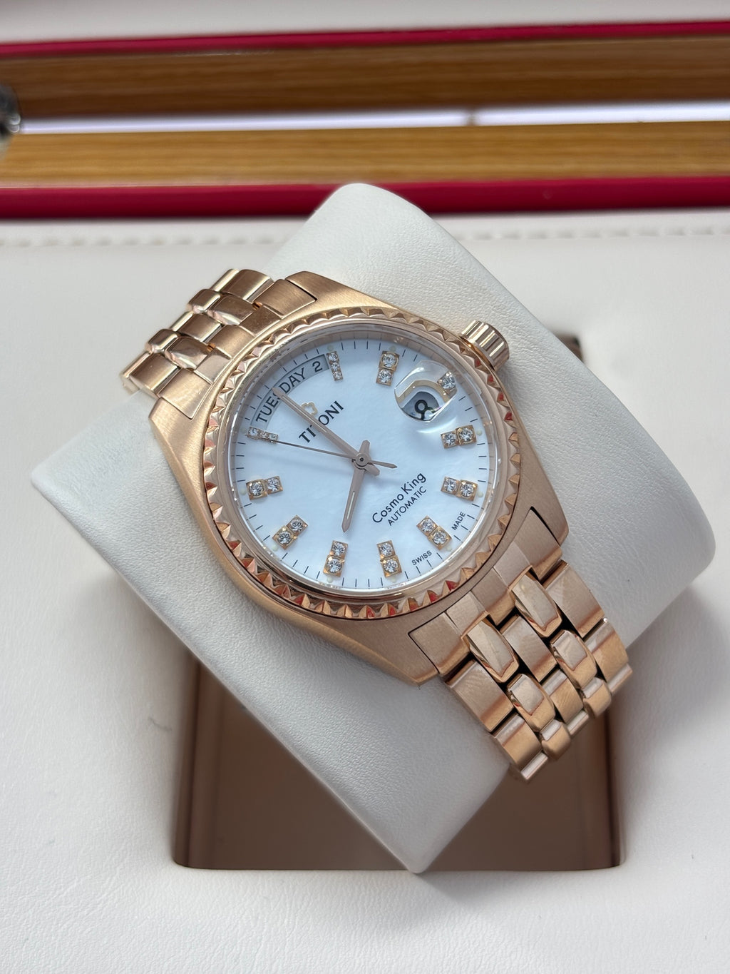 Longines White Automatic (self-winding) watch
