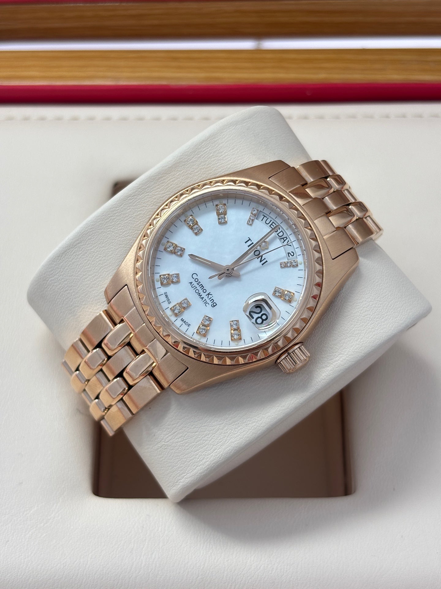 Longines White Automatic (self-winding) watch