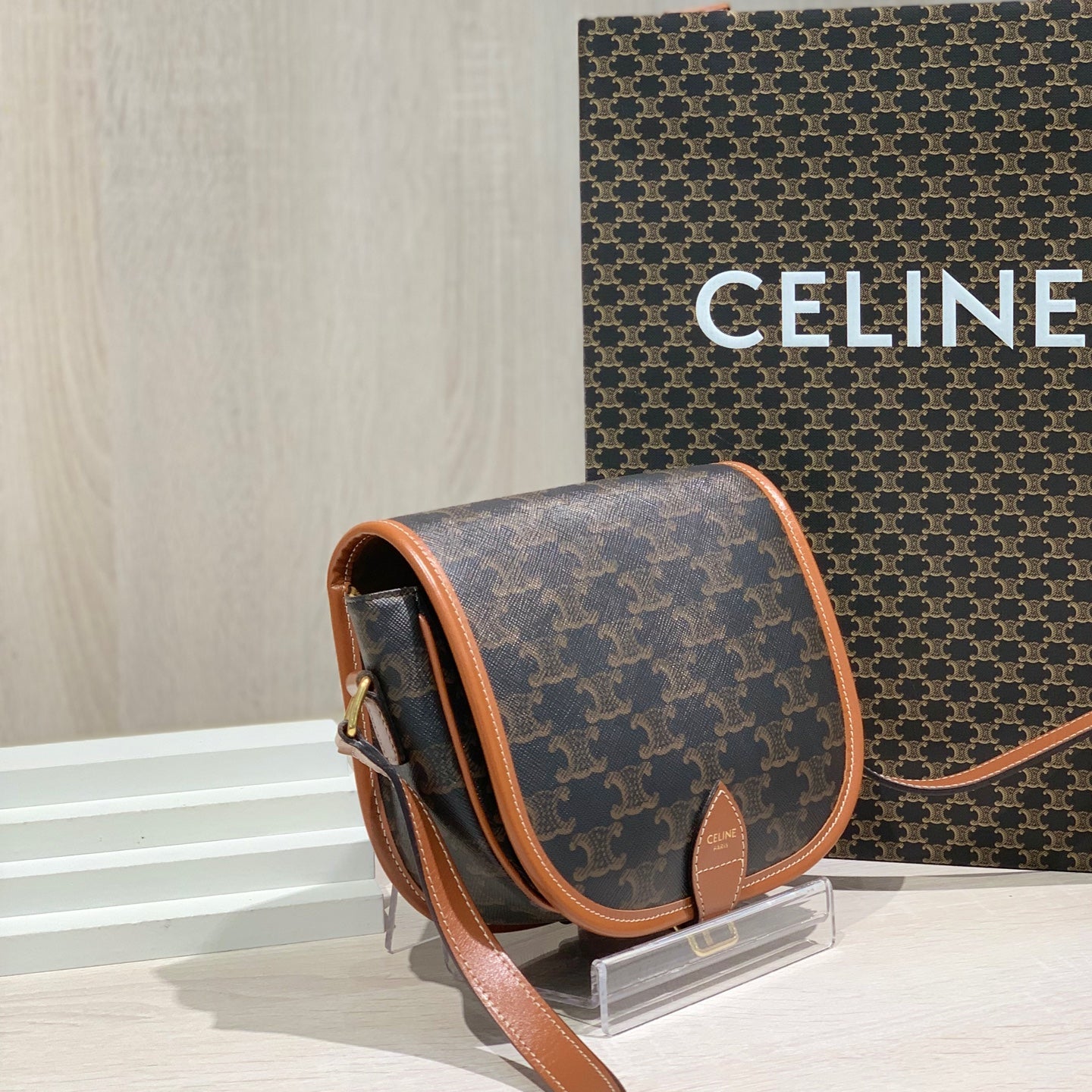 Celine Saddle Bag 7 x 7 x 3 inches (18.5 x 17 x 8 centimeters)