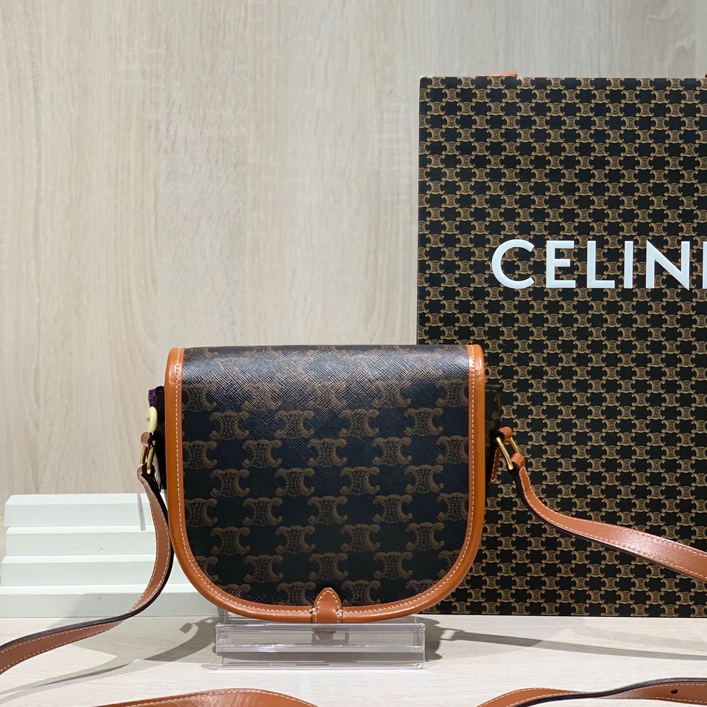 Celine Saddle Bag 7 x 7 x 3 inches (18.5 x 17 x 8 centimeters)