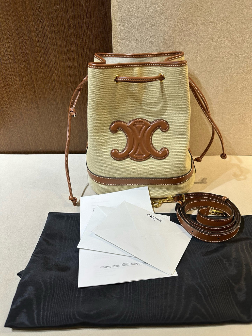Celine Canvas Bucket & Drawstring Bag