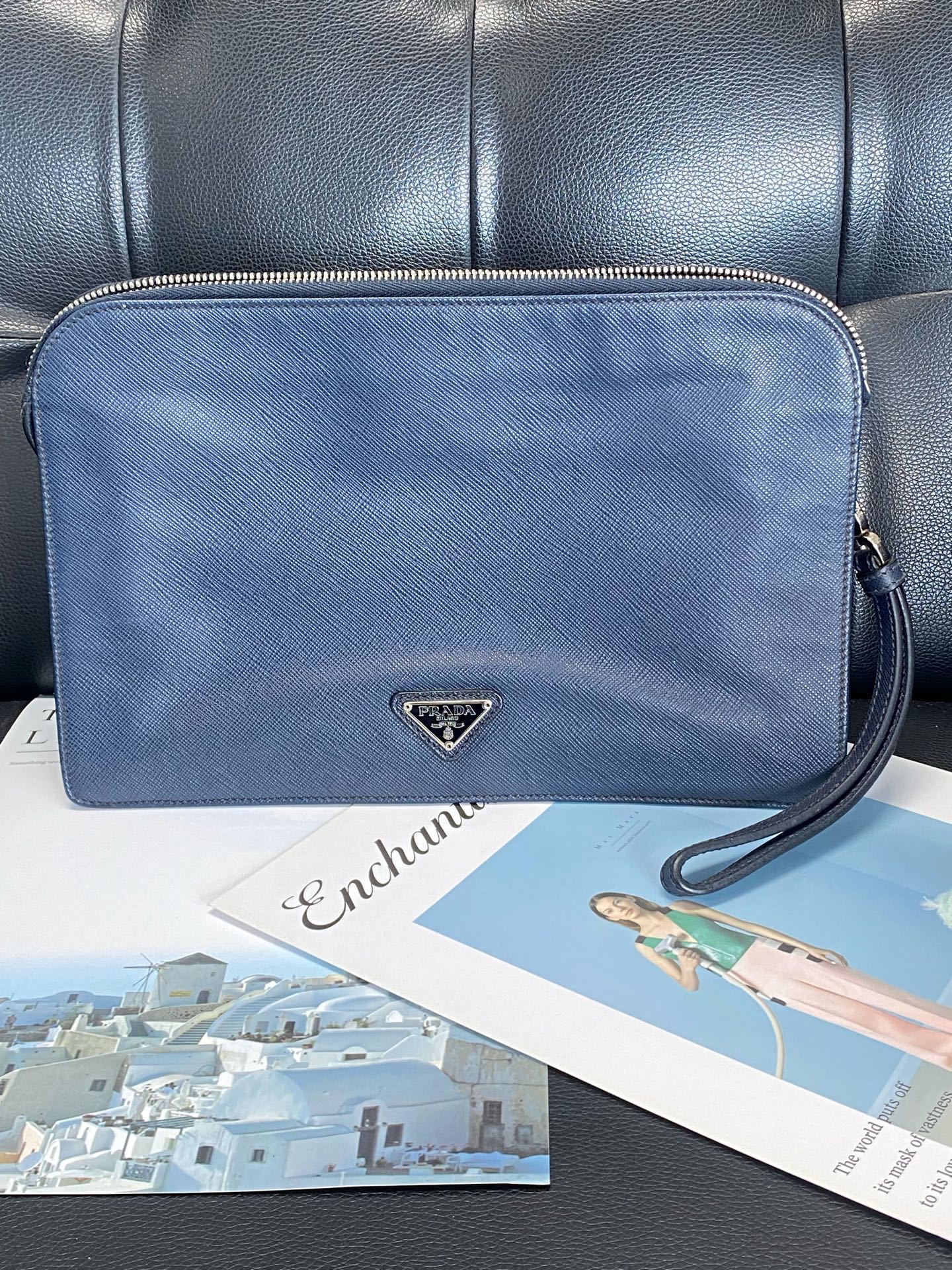 Prada Metal Blue Clutch