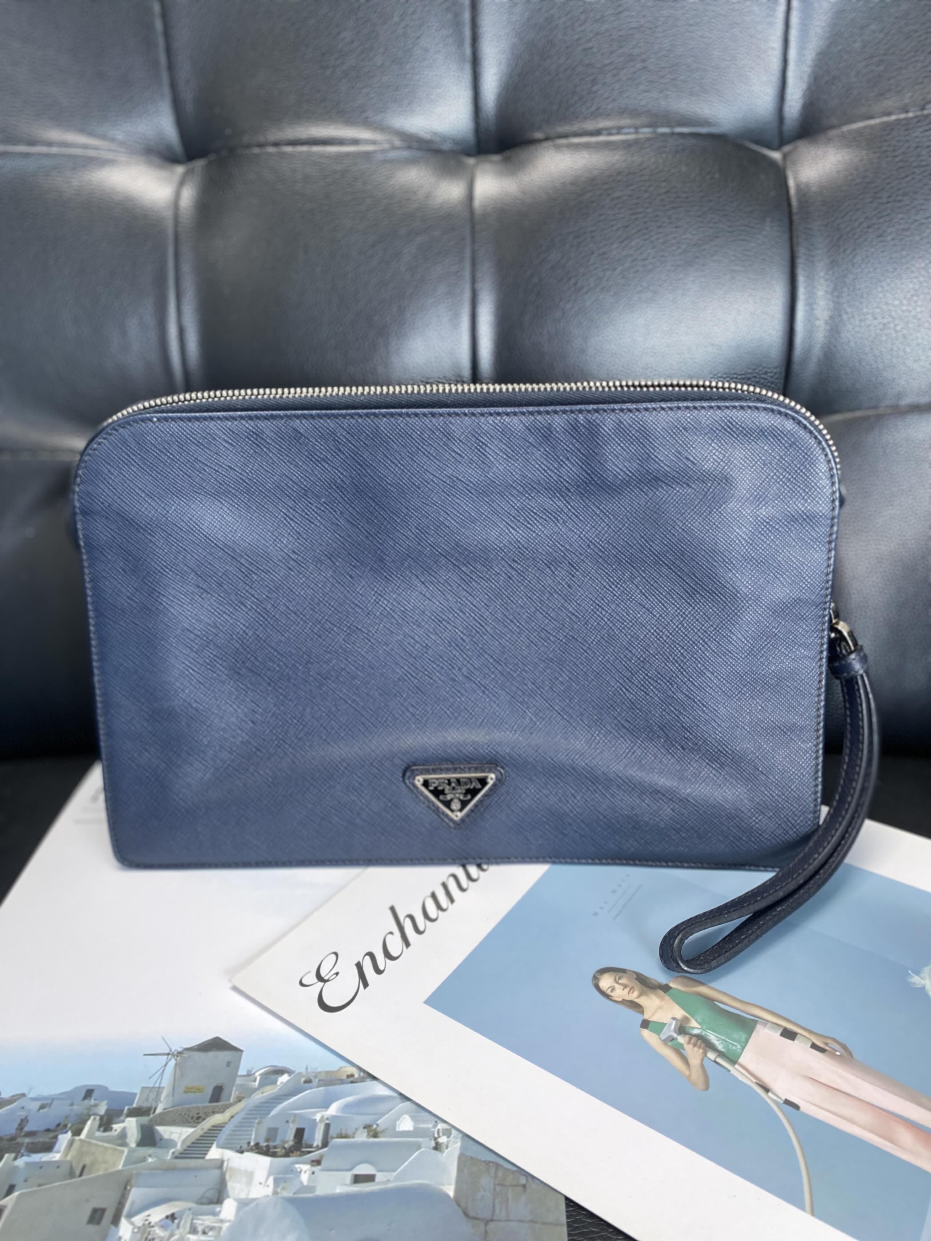 Prada Metal Blue Clutch