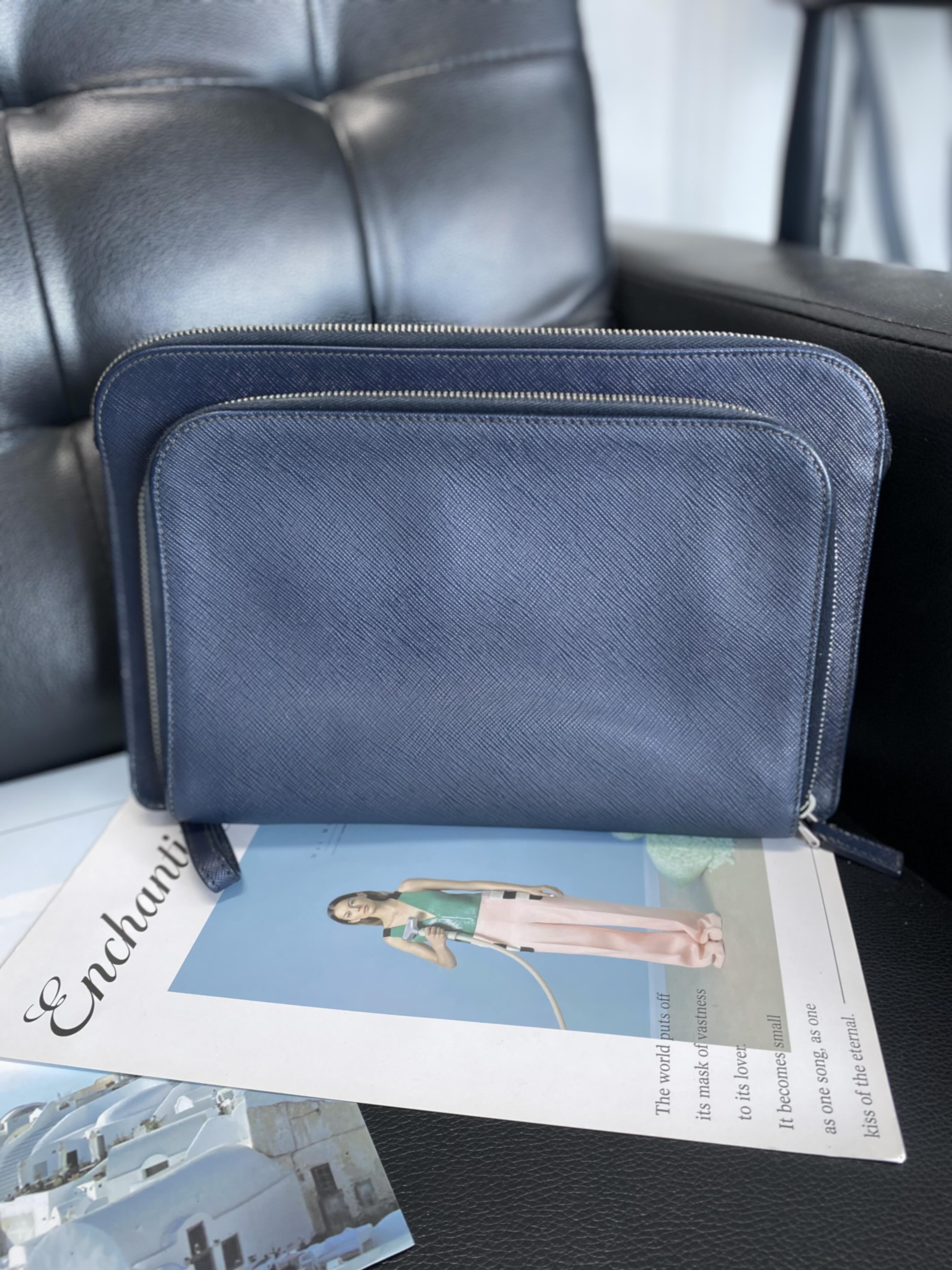 Prada Metal Blue Clutch