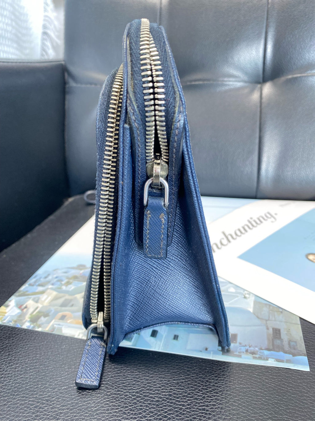 Prada Metal Blue Clutch