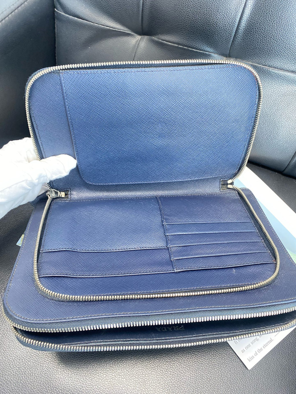 Prada Metal Blue Clutch