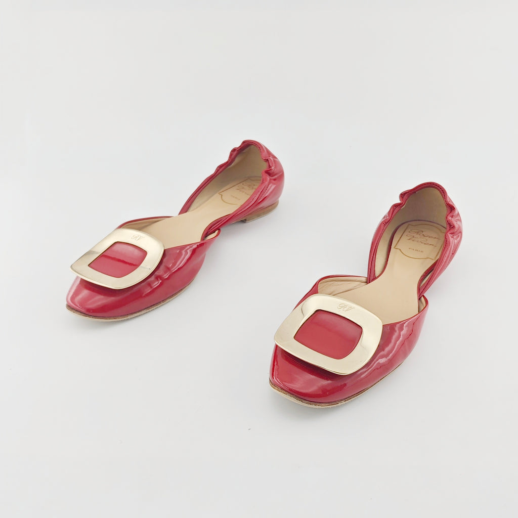 roger vivier Red Flat shoes