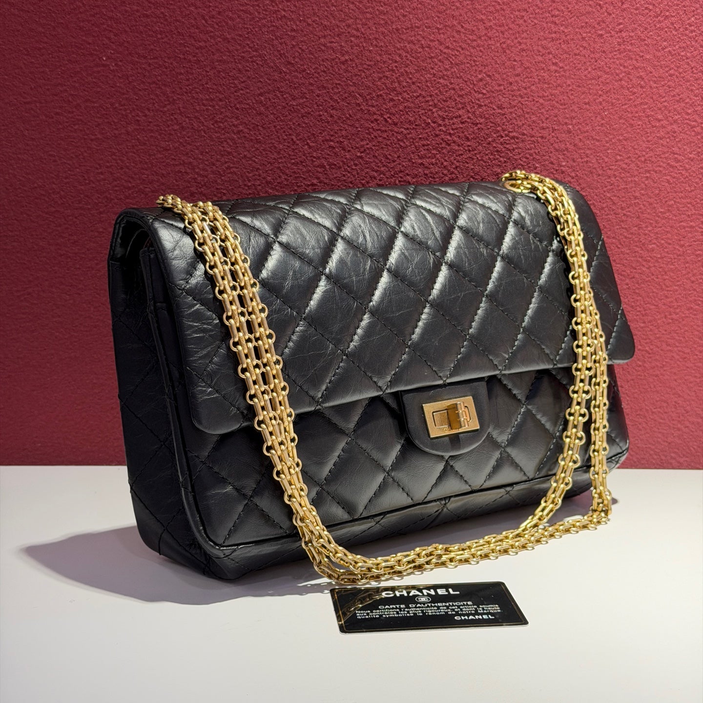 Chanel Metal Black Shoulder Bag 19.5 × 28 × 7.5