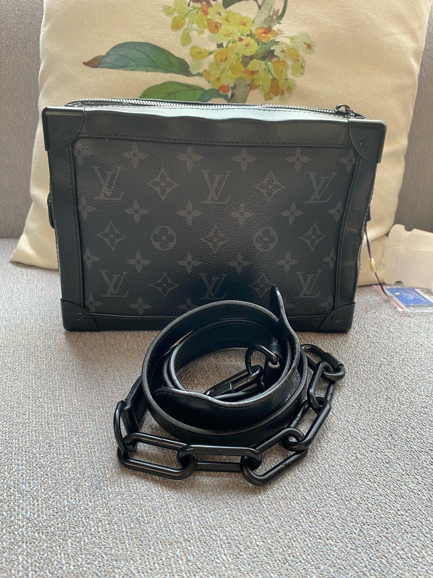 Louis Vuitton Soft Trunk Canvas Black 25 x 18 x 10 M44730