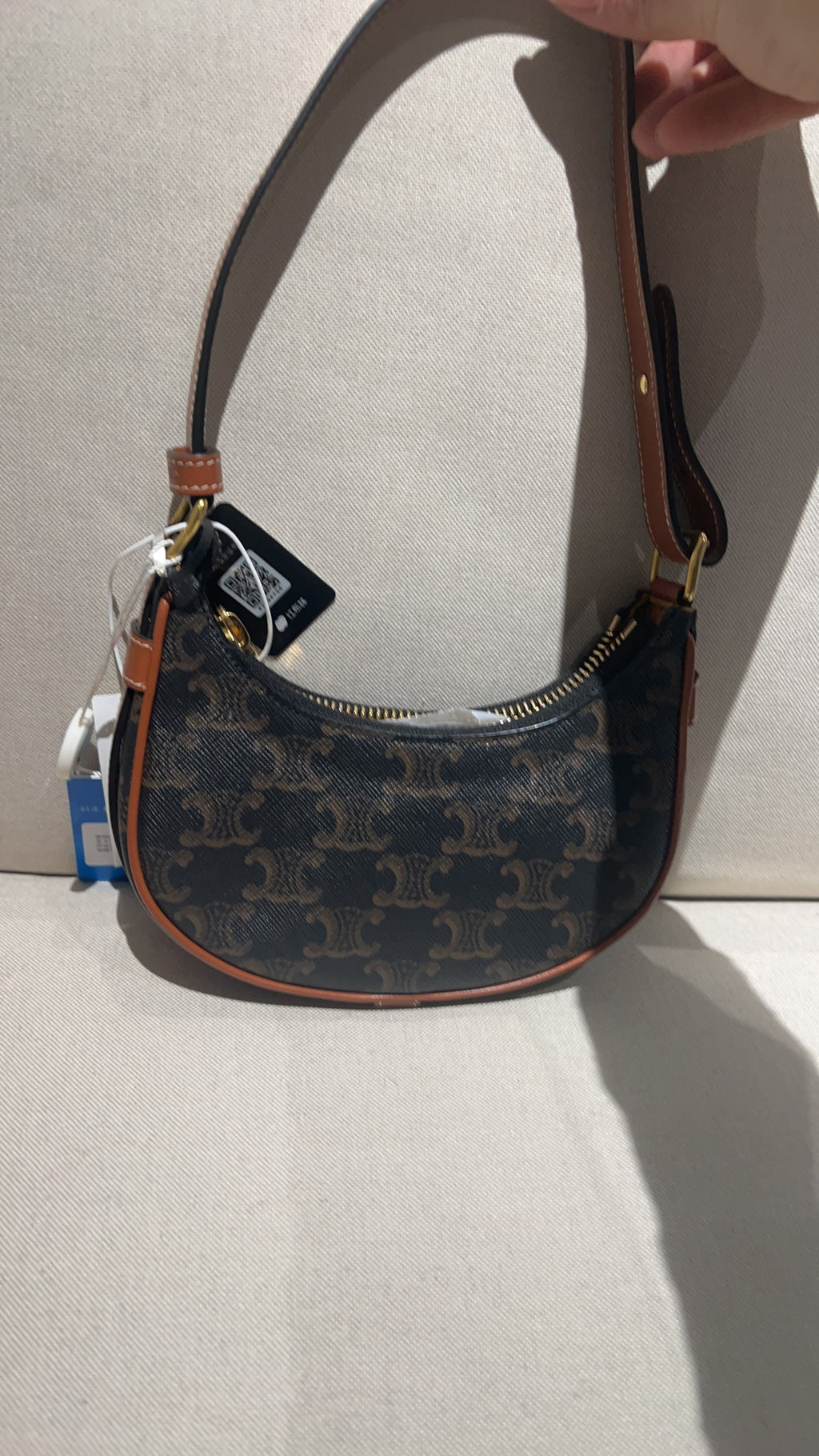 Celine Mini AVA logo-print cowhide handbag Leather 6 x 5 x 2 inches (16 x 12 x 5 centimeters) 10I602DS1.04LU