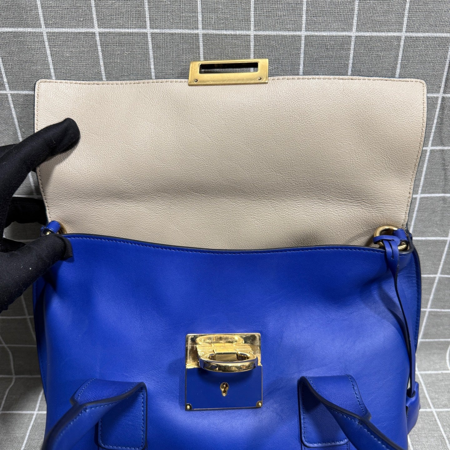 Salvatore Ferragamo Blue Satchel