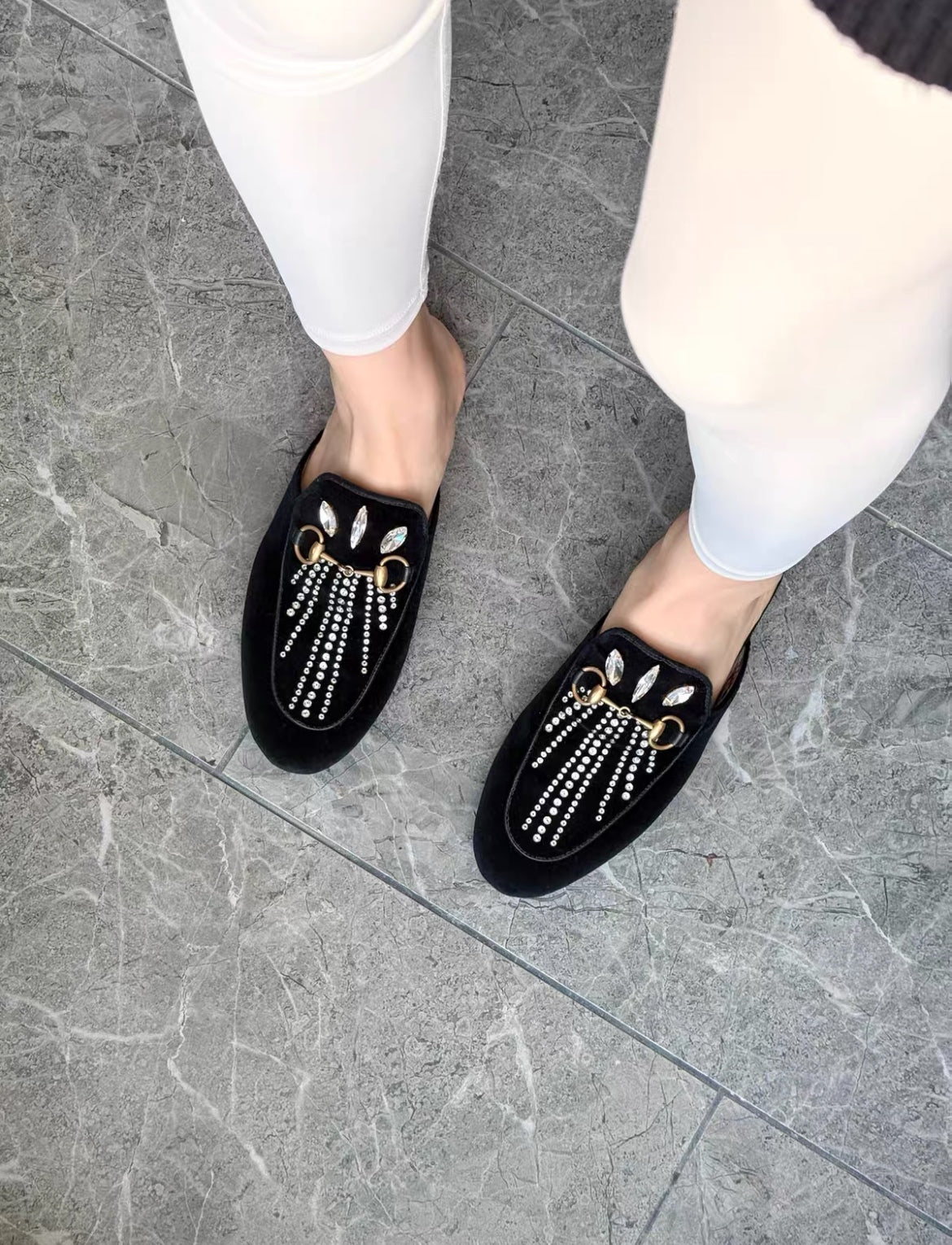 Gucci Velvet Flip flop