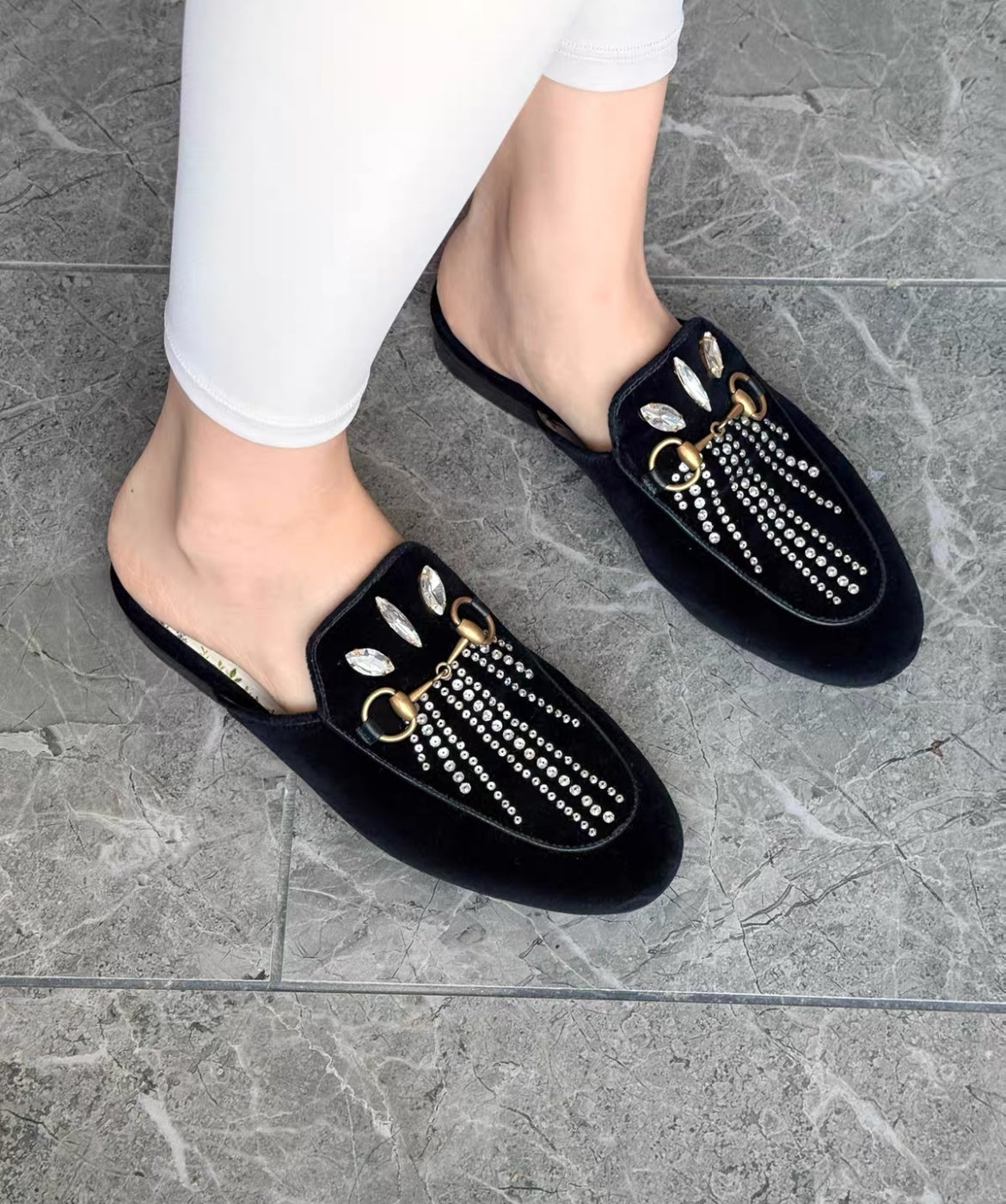 Gucci Velvet Flip flop