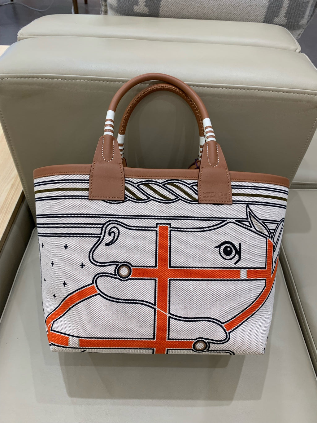 Hermes Steeple 28 Canvas Tote H083878CKAA