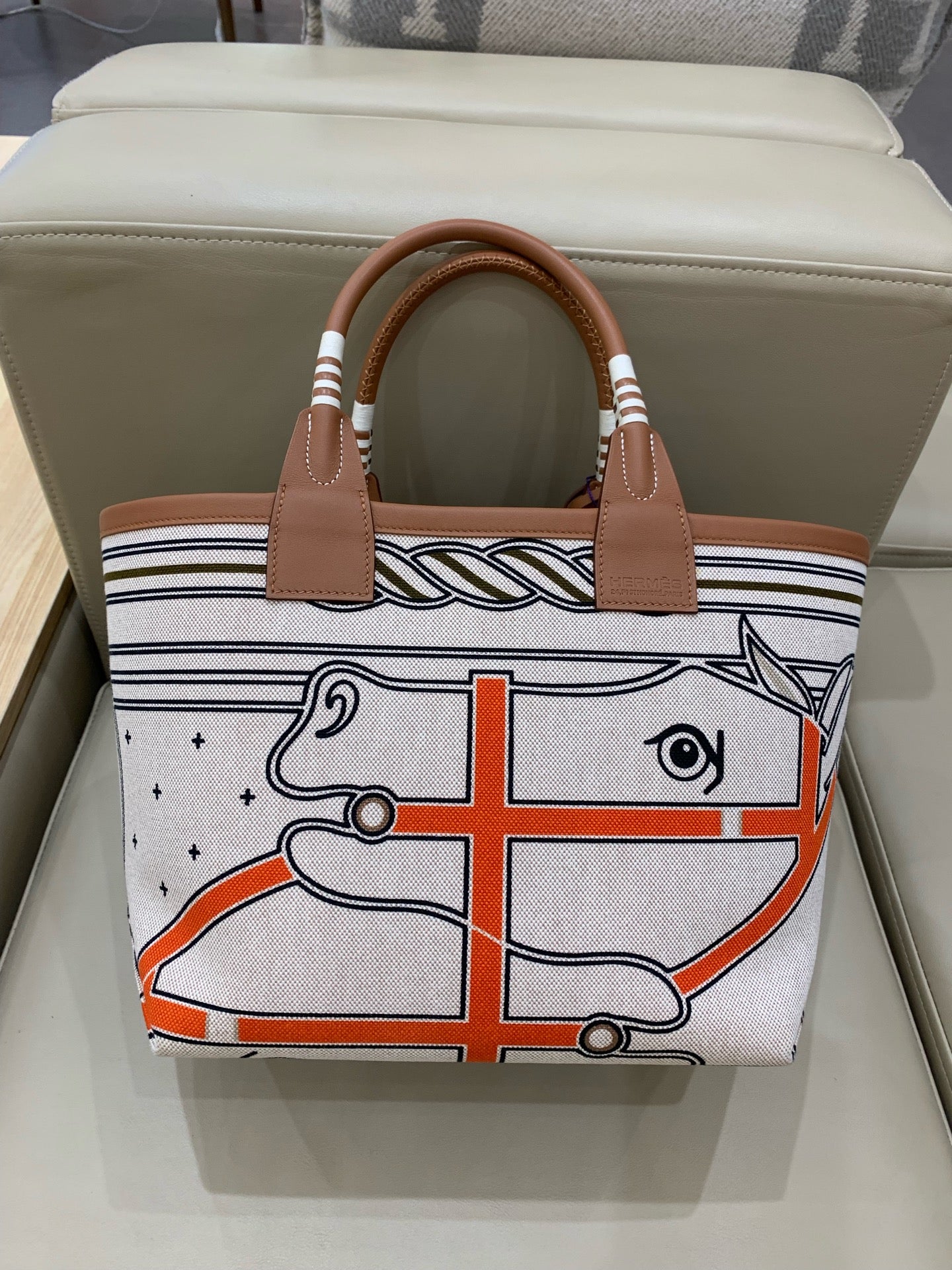 Hermes Steeple 28 Canvas Tote H083878CKAA