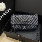 Chanel Classic 11.12 Handbag Blue Crossbody 15.5 × 25.5 × 6.5 A01112Y25539N0901