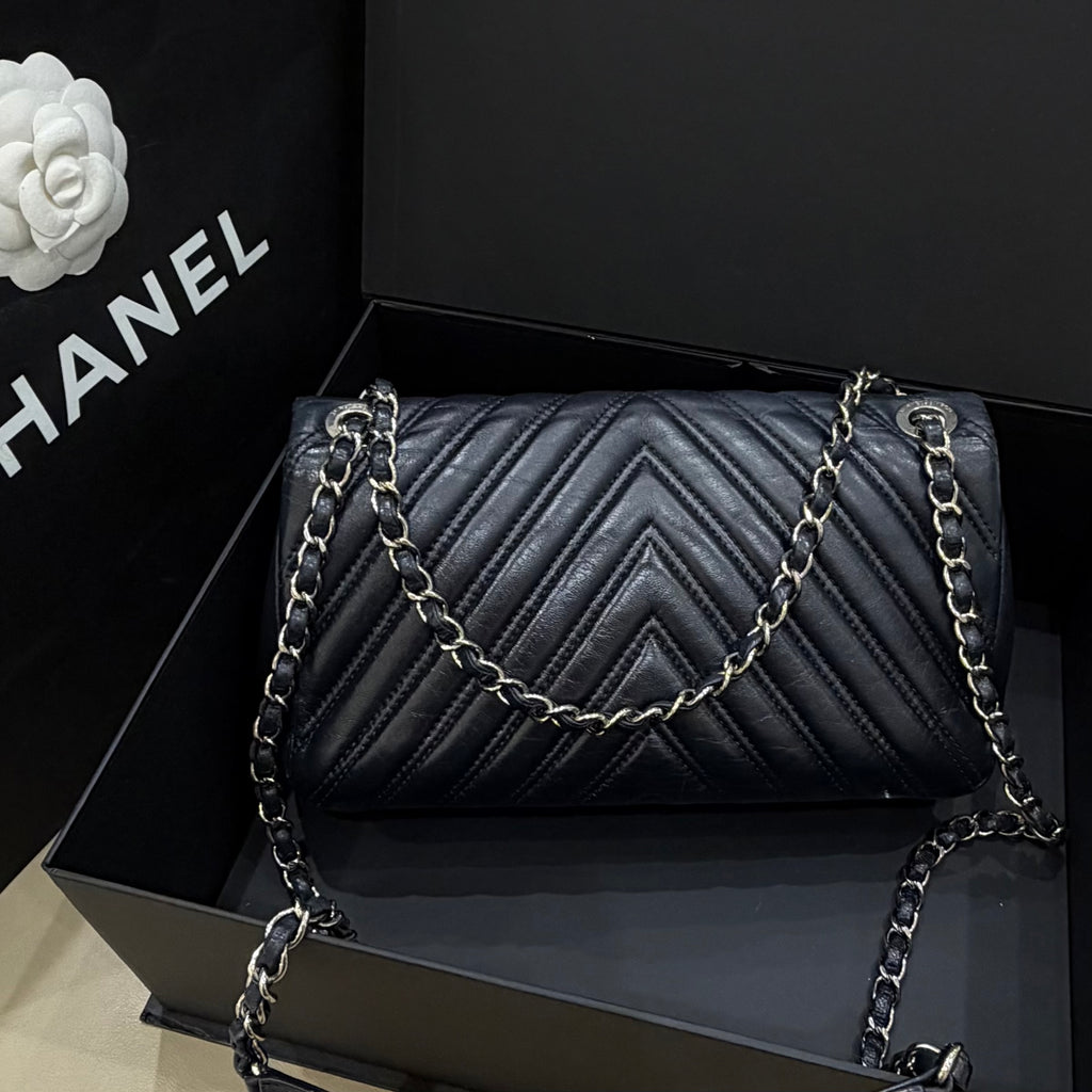 Chanel Classic 11.12 Handbag Blue Crossbody 15.5 × 25.5 × 6.5 A01112Y25539N0901