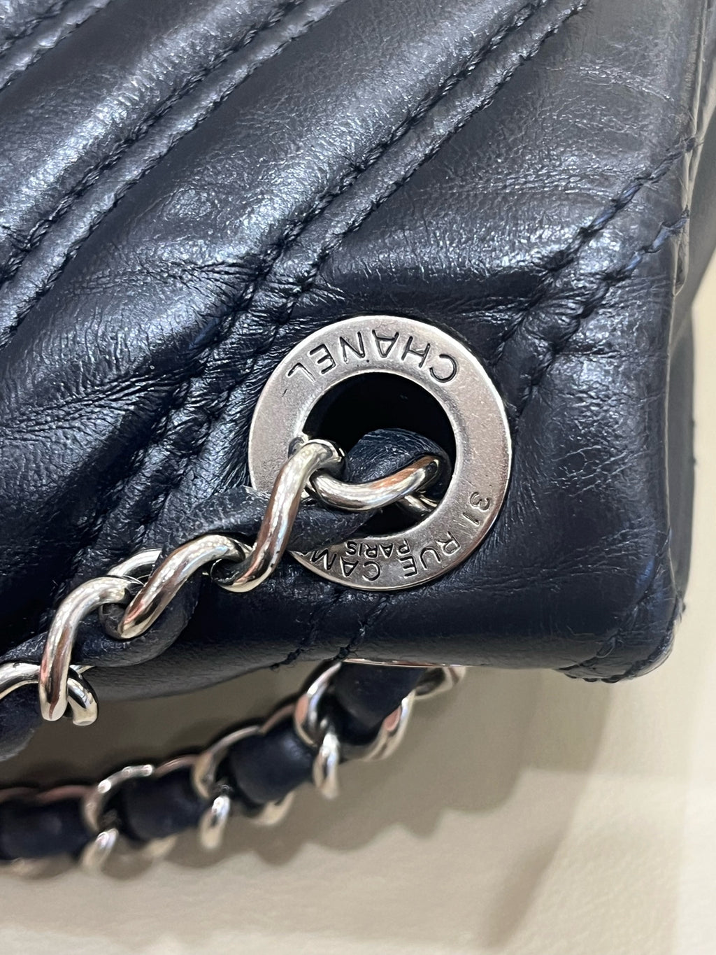 Chanel Classic 11.12 Handbag Blue Crossbody 15.5 × 25.5 × 6.5 A01112Y25539N0901