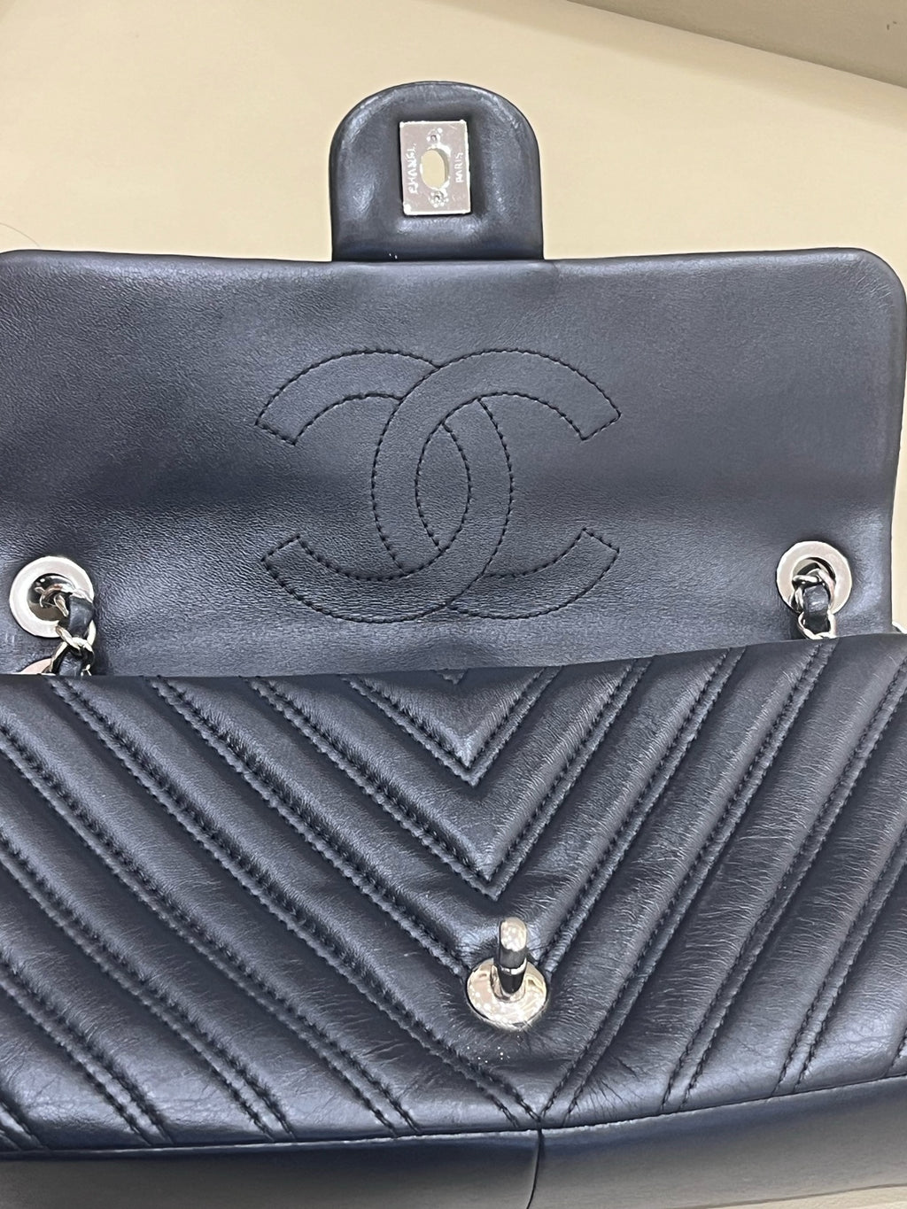Chanel Classic 11.12 Handbag Blue Crossbody 15.5 × 25.5 × 6.5 A01112Y25539N0901