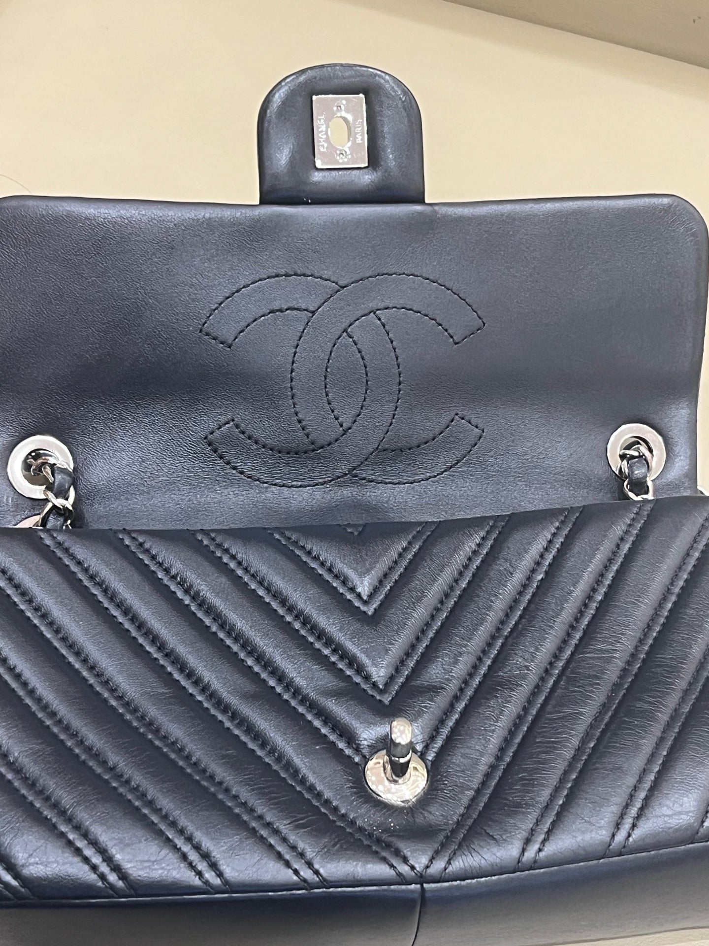 Chanel Classic 11.12 Handbag Blue Crossbody 15.5 × 25.5 × 6.5 A01112Y25539N0901