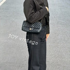 Chanel Classic 11.12 Handbag Blue Crossbody 15.5 × 25.5 × 6.5 A01112Y25539N0901