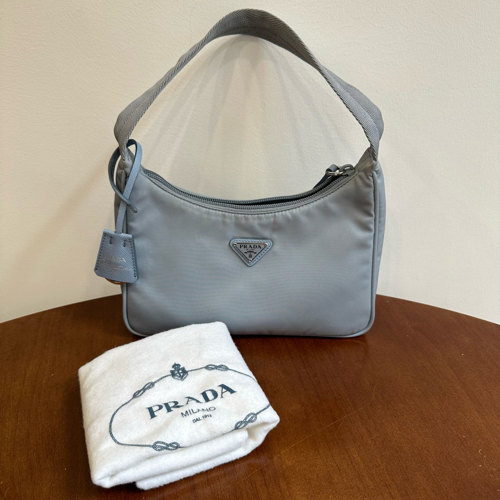 Prada Prada Re-Edition 2000 Re-Nylon Recycled Nylon Hobo Underarm Bag Cordura Blue 1NE515_RDH0_F0591