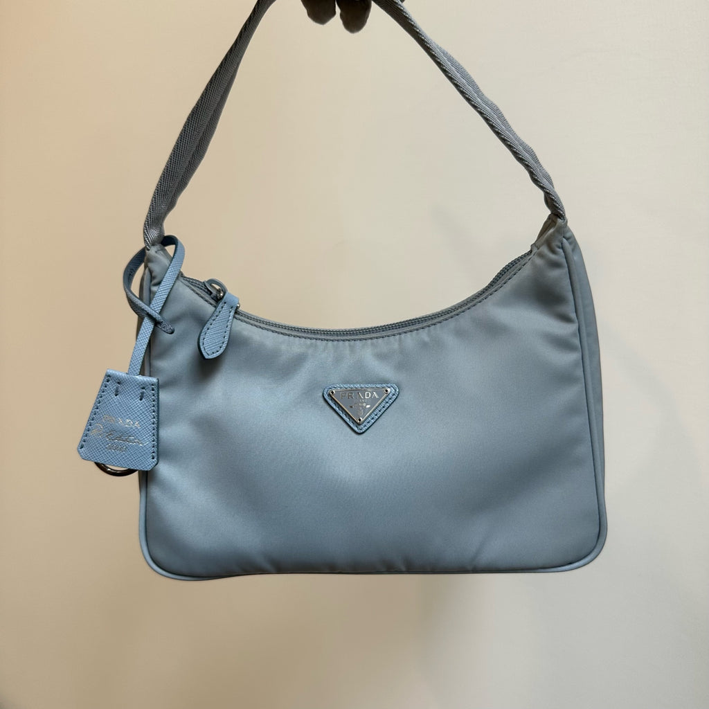 Prada Prada Re-Edition 2000 Re-Nylon Recycled Nylon Hobo Underarm Bag Cordura Blue 1NE515_RDH0_F0591