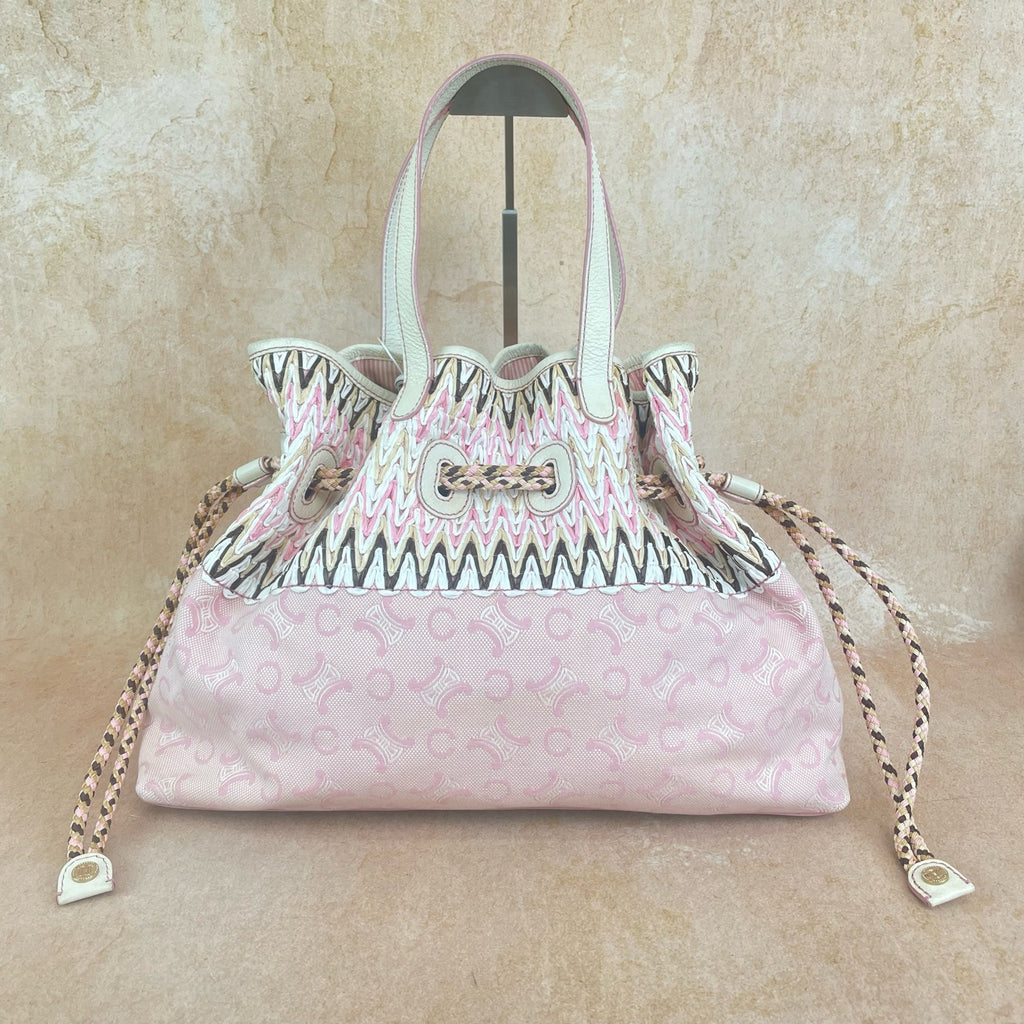 Celine Canvas Pink Bucket & Drawstring Bag