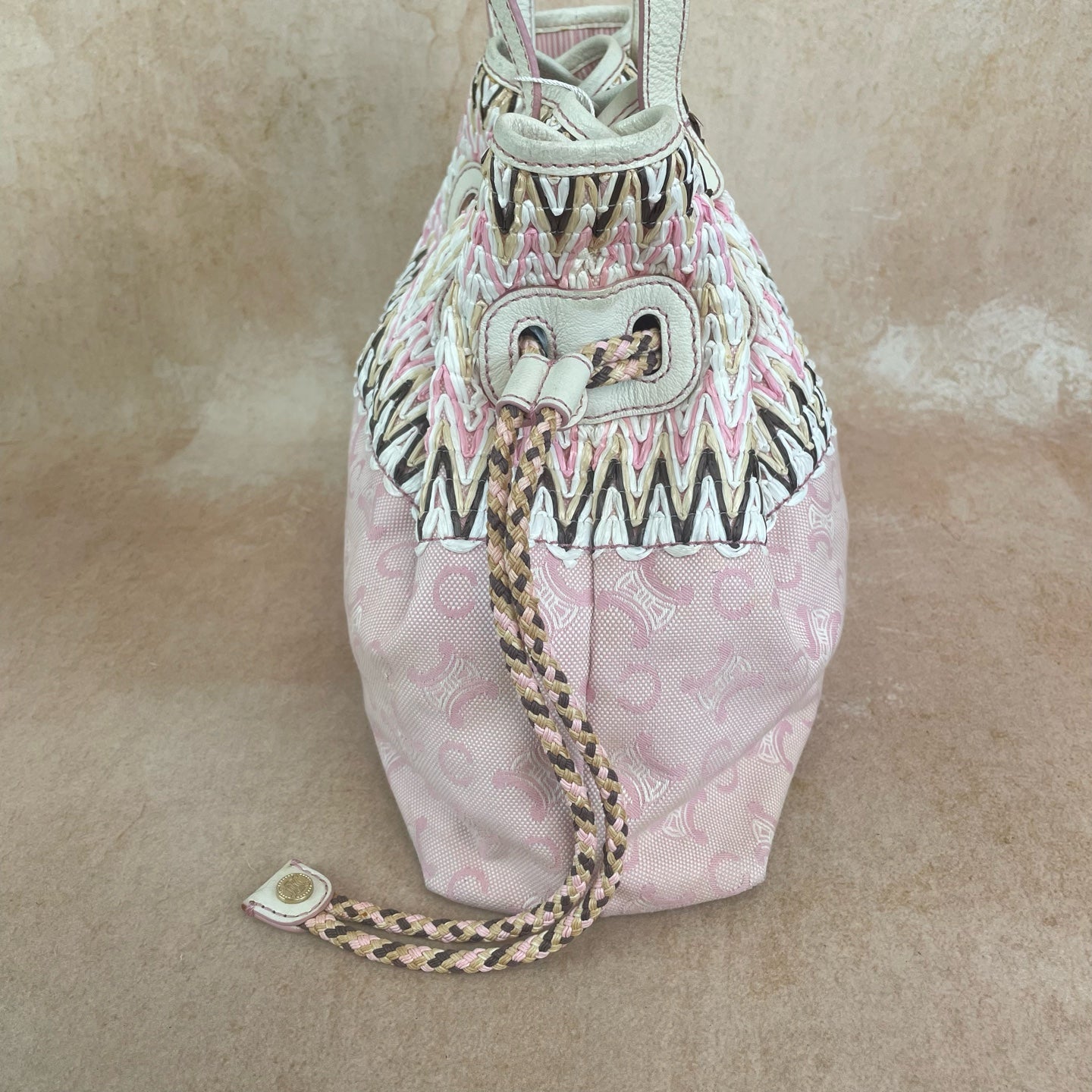 Celine Canvas Pink Bucket & Drawstring Bag