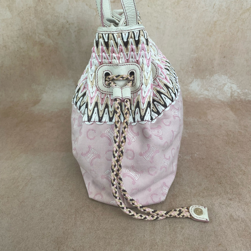 Celine Canvas Pink Bucket & Drawstring Bag